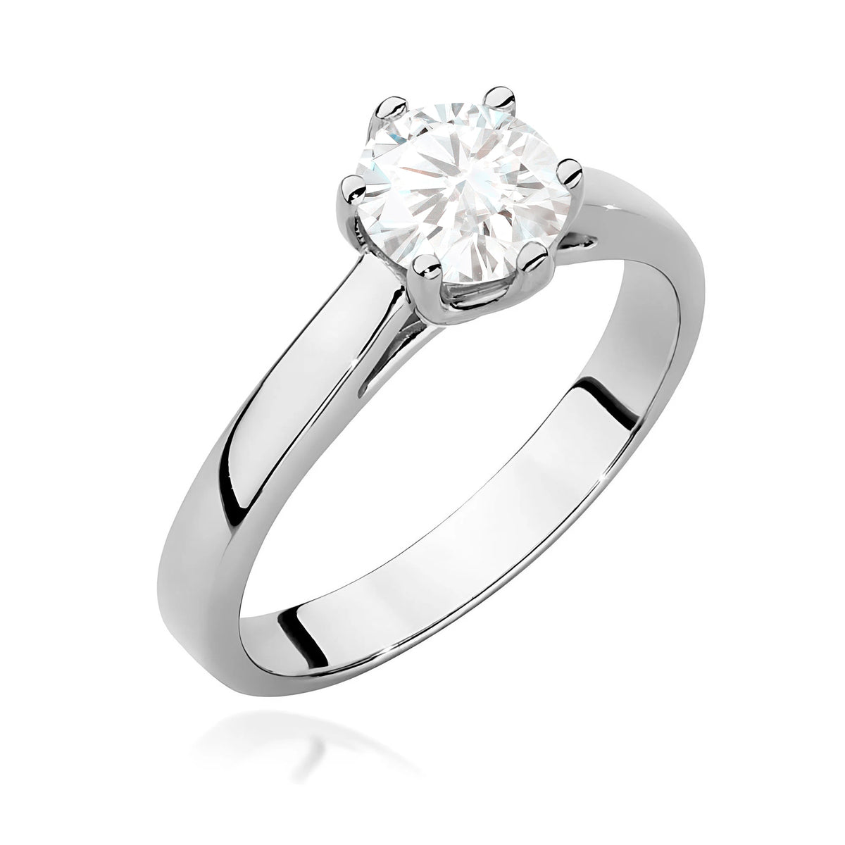 Prsten z bílého zlata s lab-grown diamantem 0,70 ct Round/Brilliant
