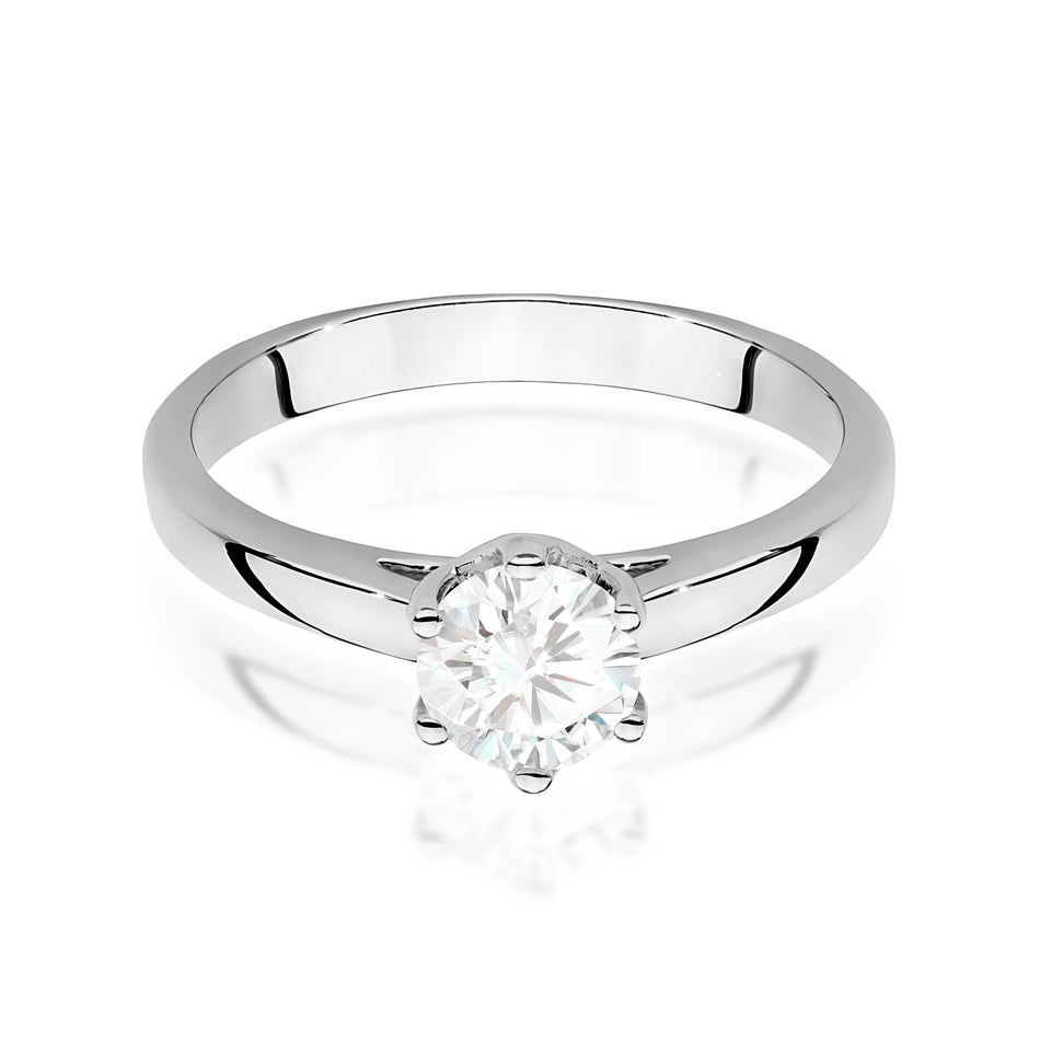 Prsten z bílého zlata s lab-grown diamantem 0,70 ct Round/Brilliant