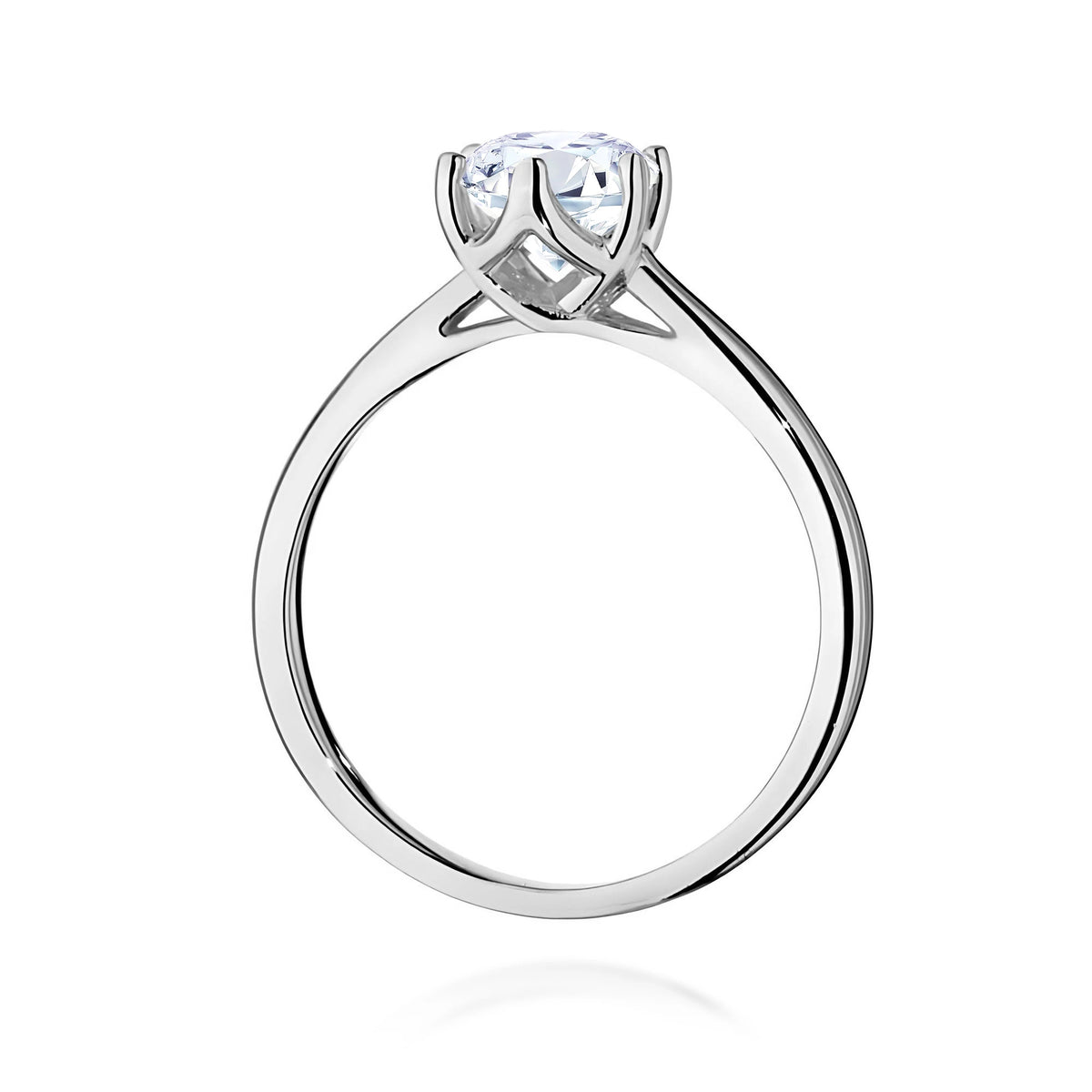Prsten z bílého zlata s lab-grown diamantem 1,00 ct Round/Brilliant
