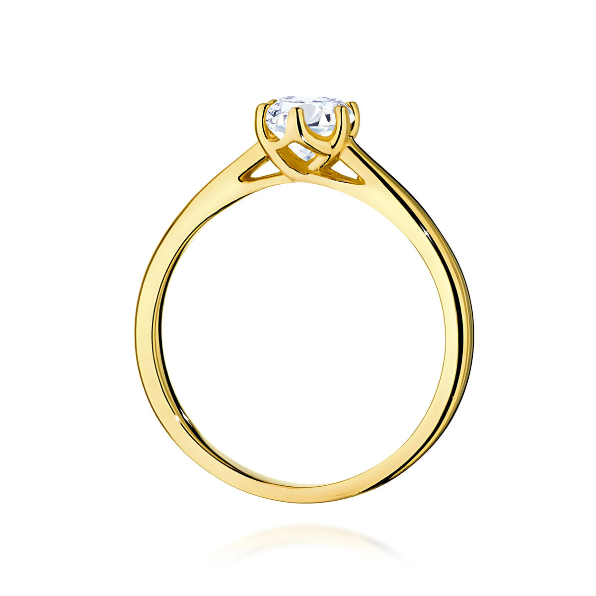 Prsten ze žlutého zlata s lab-grown diamantem 0,50 ct Round/Brilliant