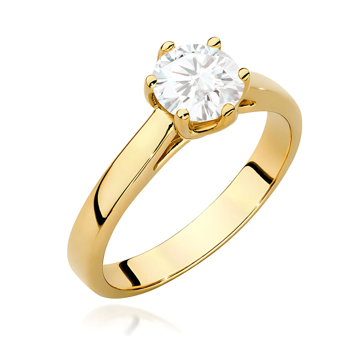 Prsten ze žlutého zlata s lab-grown diamantem 0,70 ct Round/Brilliant
