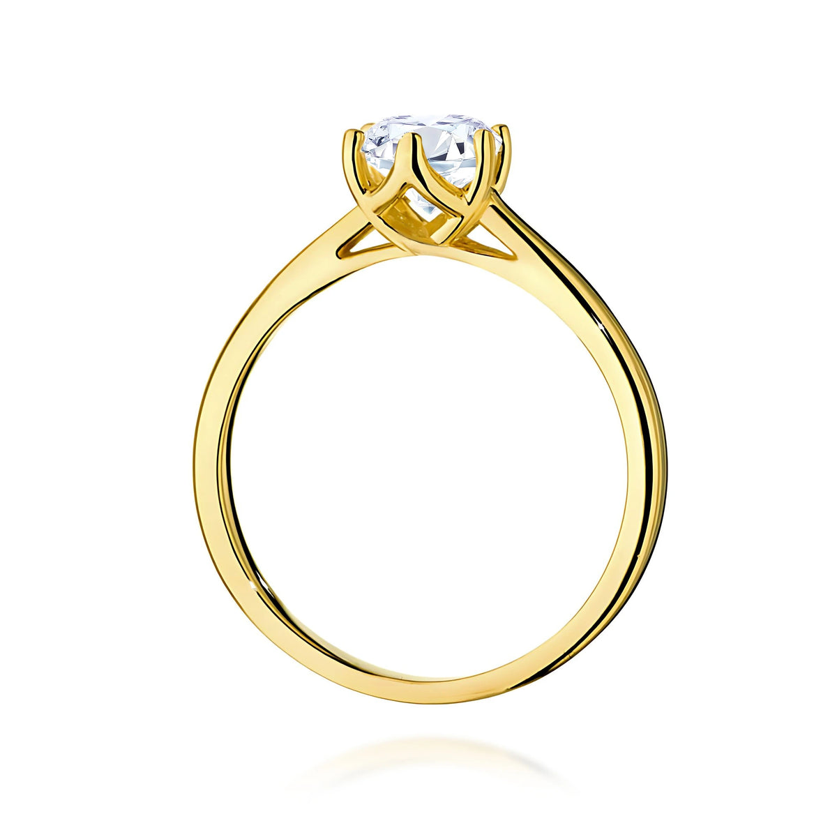 Prsten ze žlutého zlata s lab-grown diamantem 0,70 ct Round/Brilliant