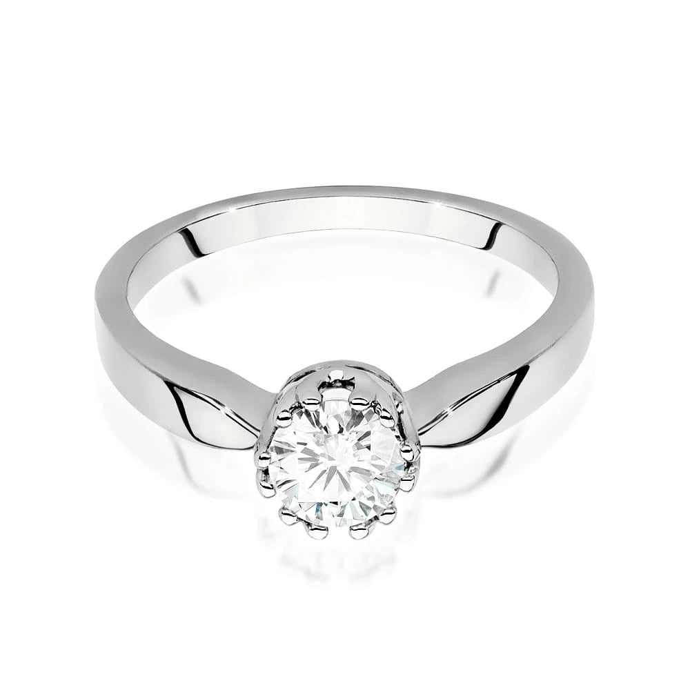 Prsten z bílého zlata s lab-grown diamantem Round/Brilliant o hmotnosti 0,50 ct