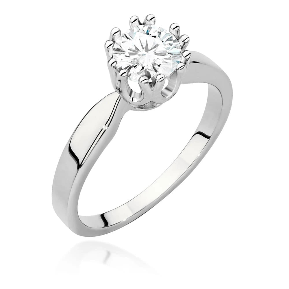 Prsten z bílého zlata s lab-grown diamantem Round/Brilliant o hmotnosti 0,70 ct