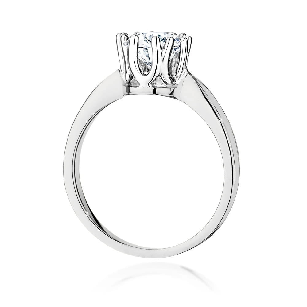 Prsten z bílého zlata s lab-grown diamantem Round/Brilliant o hmotnosti 1,00 ct