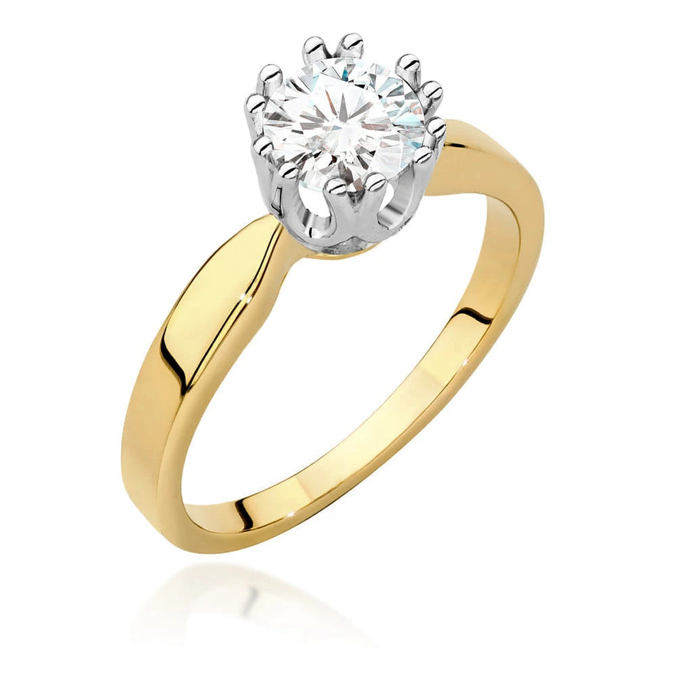 Prsten ze žlutého zlata s lab-grown diamantem Round/Brilliant o hmotnosti 0,70 ct