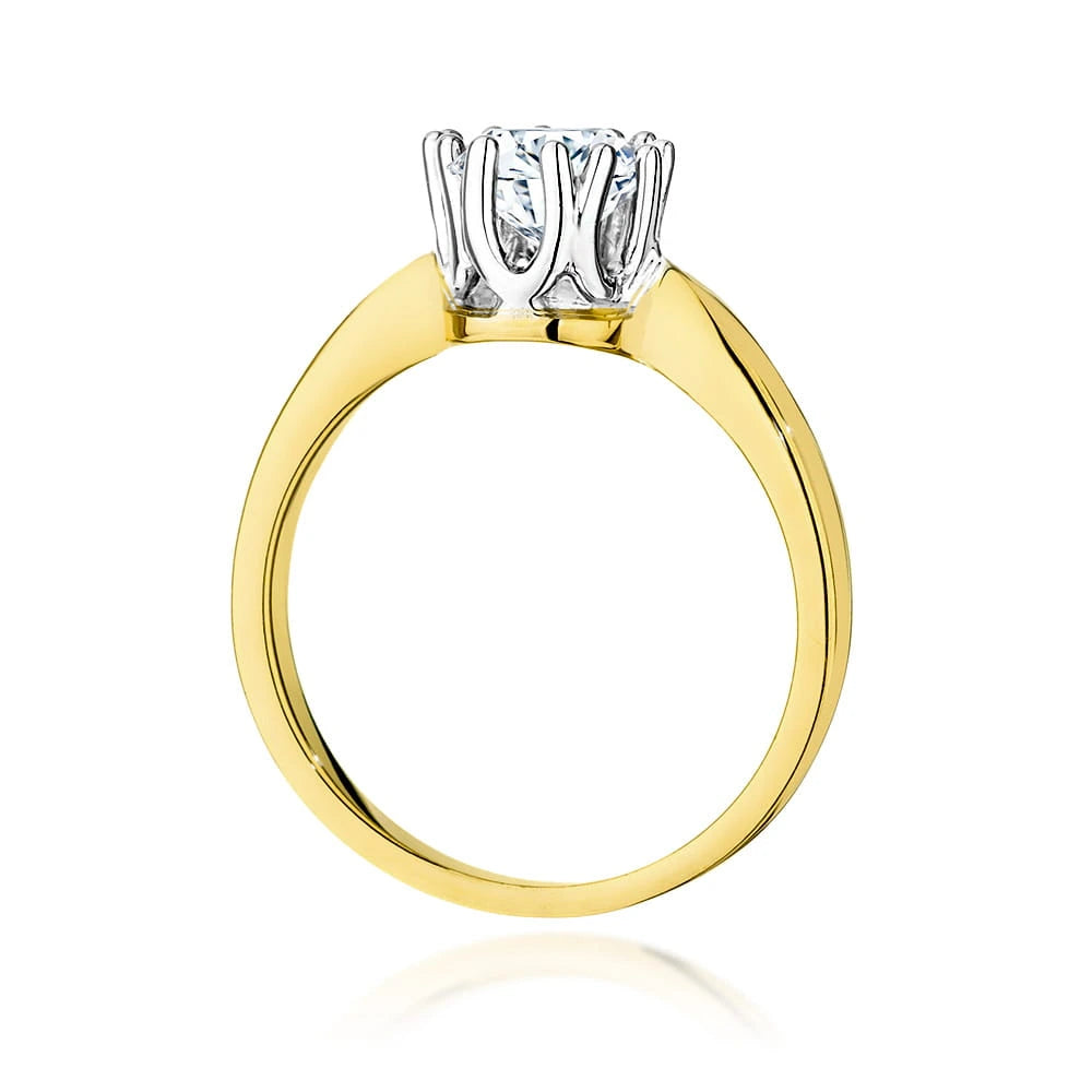 Prsten ze žlutého zlata s lab-grown diamantem Round/Brilliant o hmotnosti 0,70 ct