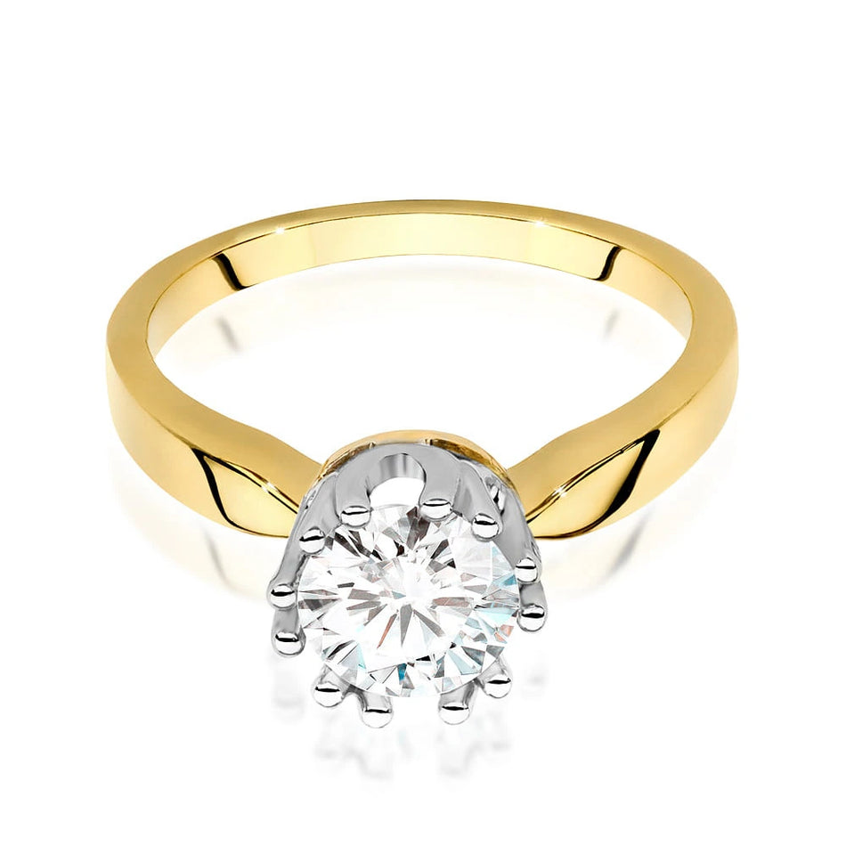 Prsten ze žlutého zlata s lab-grown diamantem Round/Brilliant o hmotnosti 1,00 ct