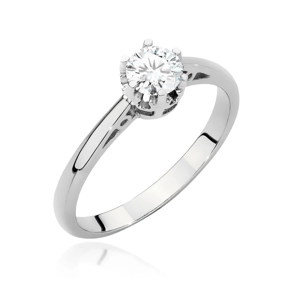 White Gold Ring with Round 0,40ct Lab-grown Diamond