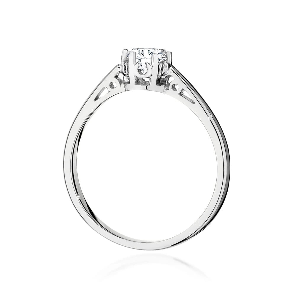 Prsten z bílého zlata – lab-grown diamant 0,40 ct, Round/Brilliant