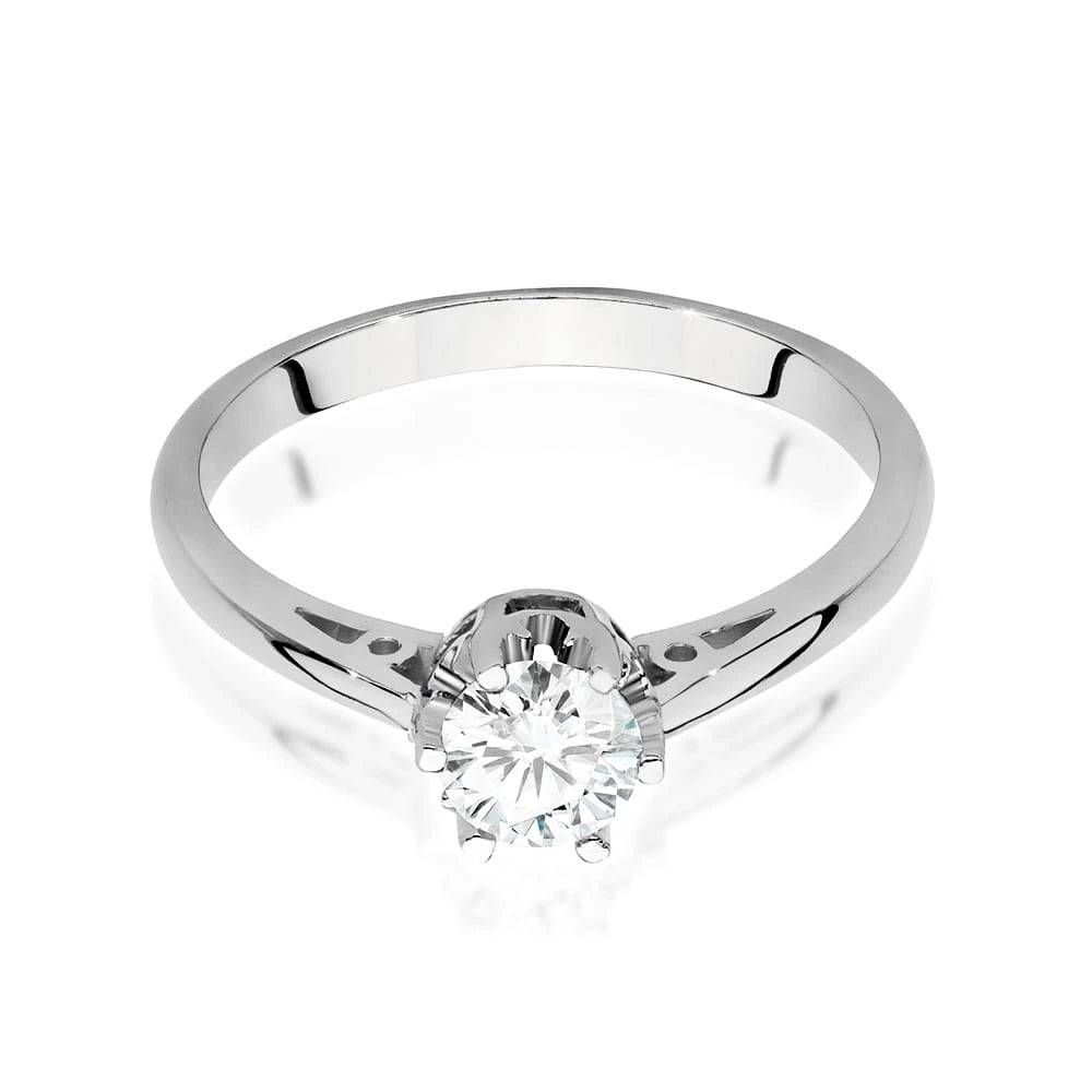 Prsten z bílého zlata – lab-grown diamant 0,50 ct, Round/Brilliant