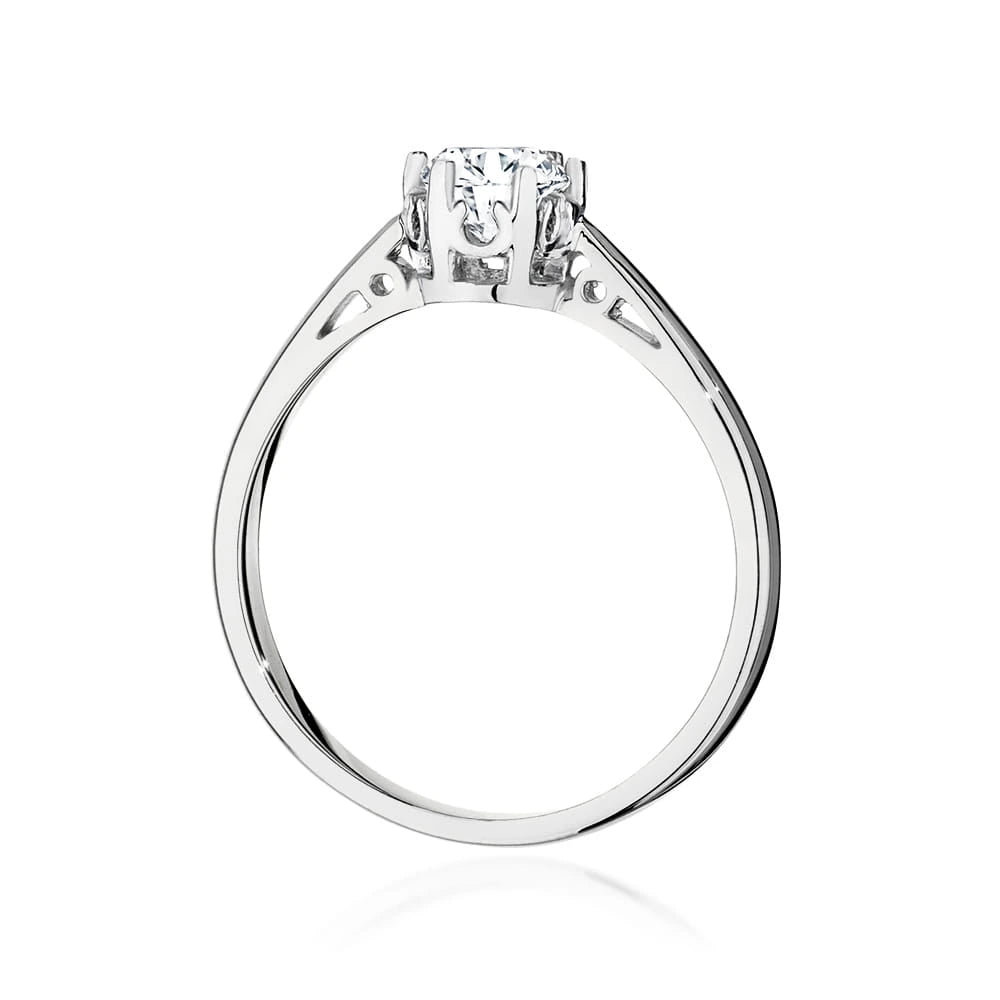 Prsten z bílého zlata – lab-grown diamant 0,50 ct, Round/Brilliant