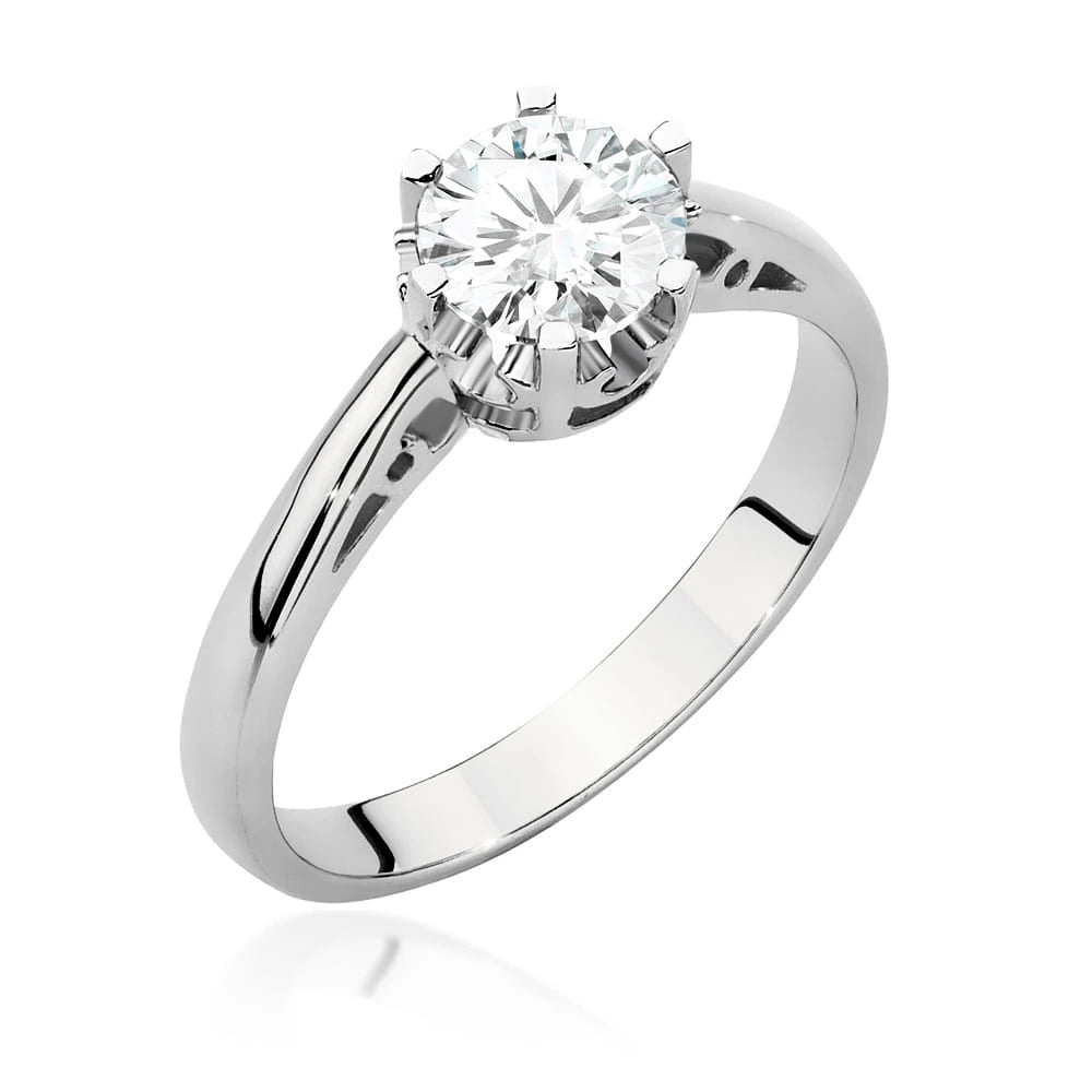 Prsten z bílého zlata – lab-grown diamant 0,70 ct, Round/Brilliant