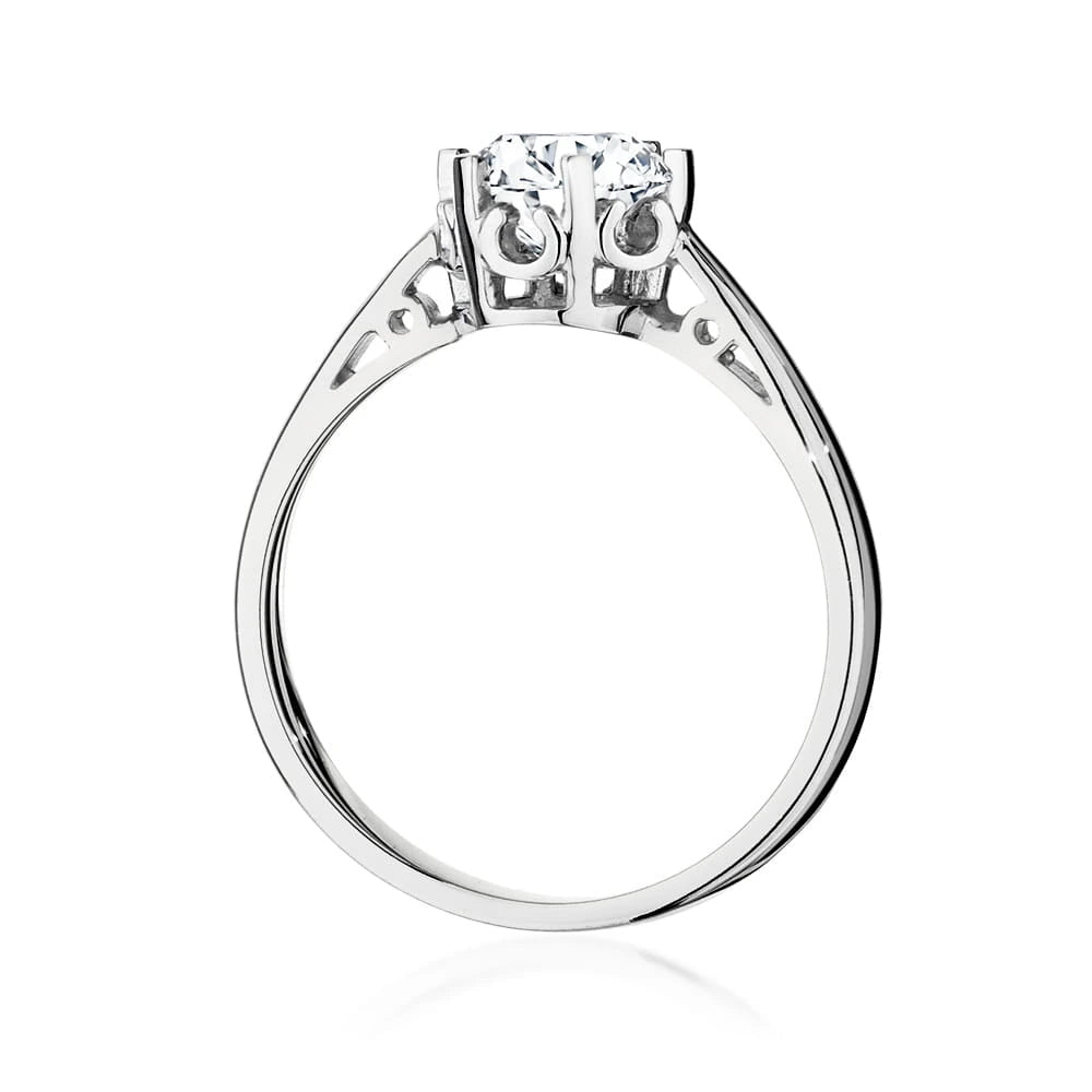Prsten z bílého zlata – lab-grown diamant 1,00 ct, Round/Brilliant