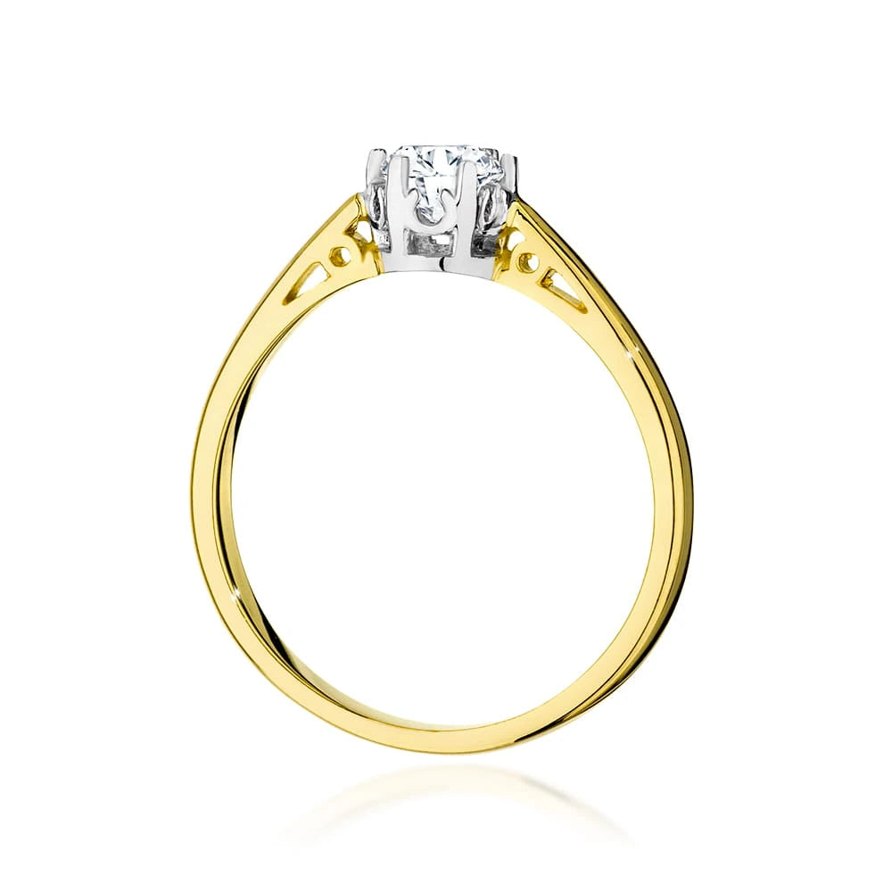 Prsten ze žlutého zlata – lab-grown diamant 0,40 ct, Round/Brilliant