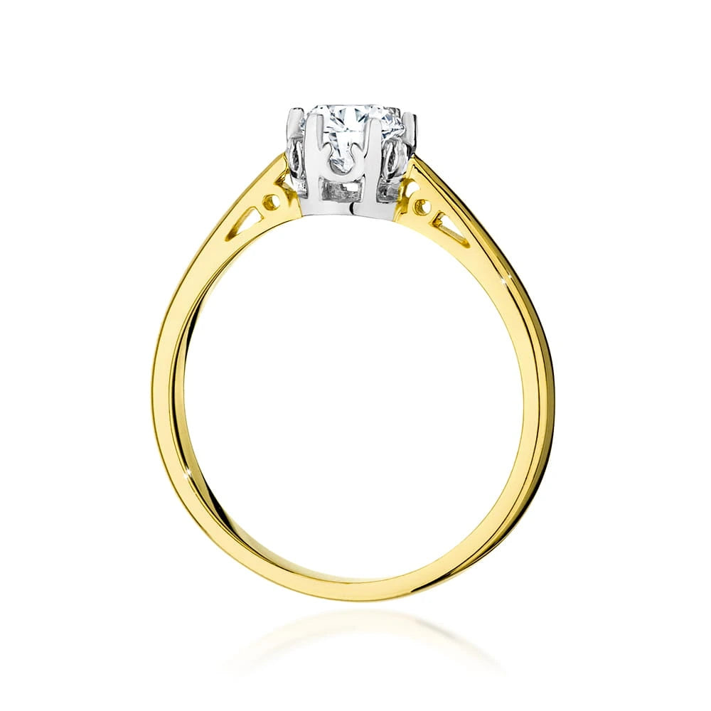 Prsten ze žlutého zlata – lab-grown diamant 0,50 ct, Round/Brilliant