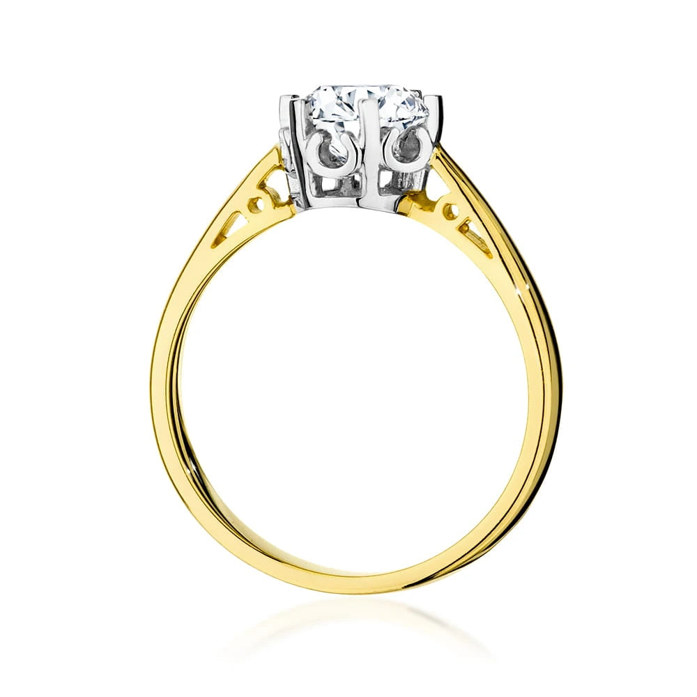 Prsten ze žlutého zlata – lab-grown diamant 1,00 ct, Round/Brilliant