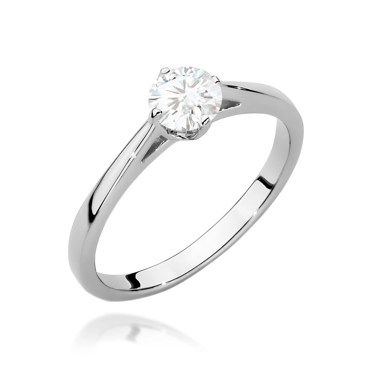 Prsten z bílého zlata – lab-grown diamant Round/Brilliant o hmotnosti 0,40 ct