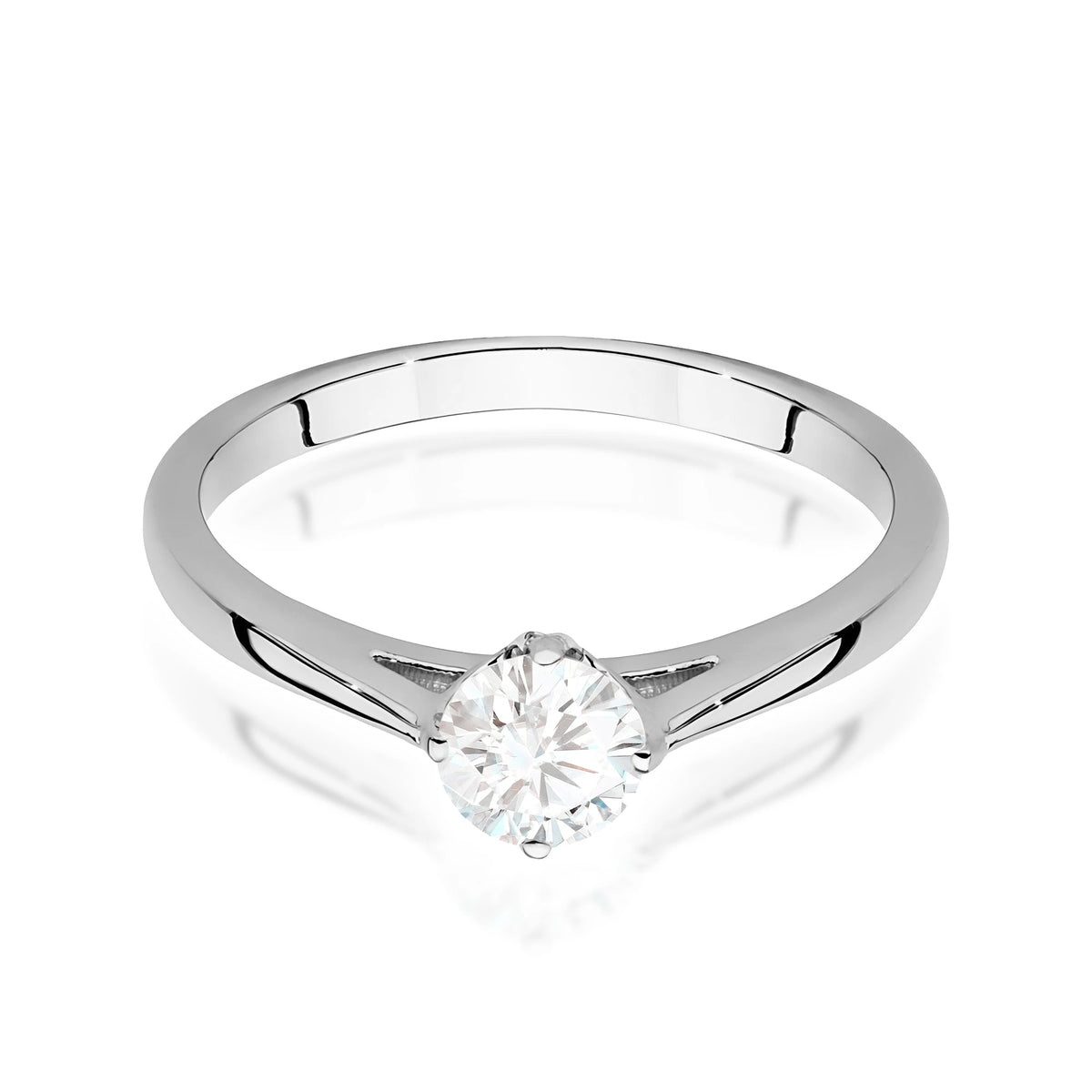 Prsten z bílého zlata – lab-grown diamant Round/Brilliant o hmotnosti 0,40 ct