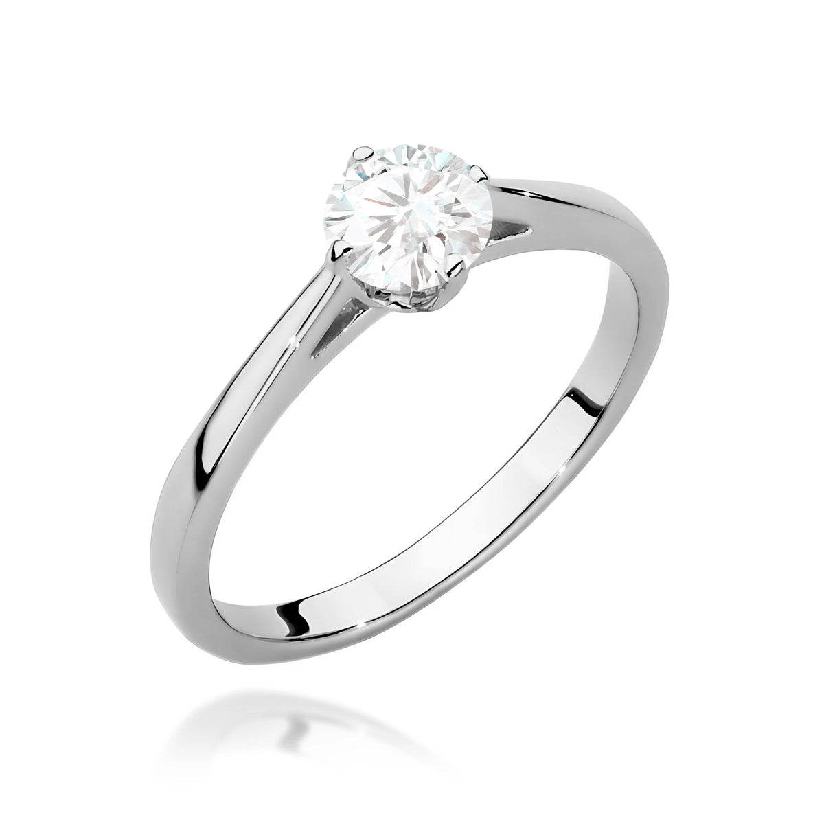 Prsten z bílého zlata – lab-grown diamant Round/Brilliant o hmotnosti 0,50 ct