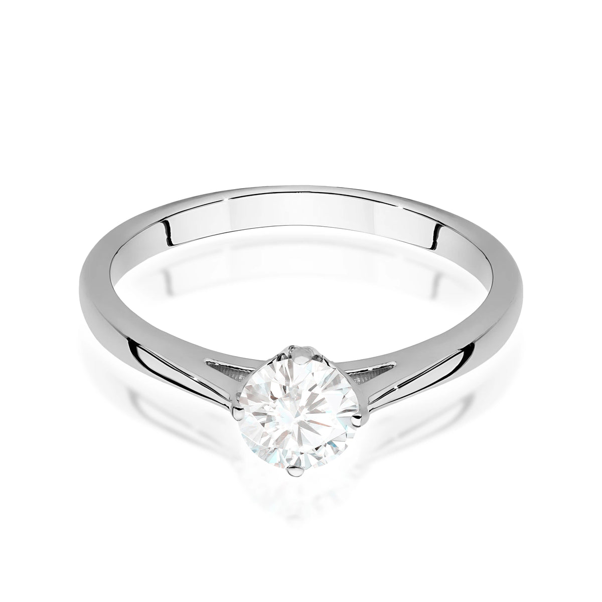 Prsten z bílého zlata – lab-grown diamant Round/Brilliant o hmotnosti 0,50 ct