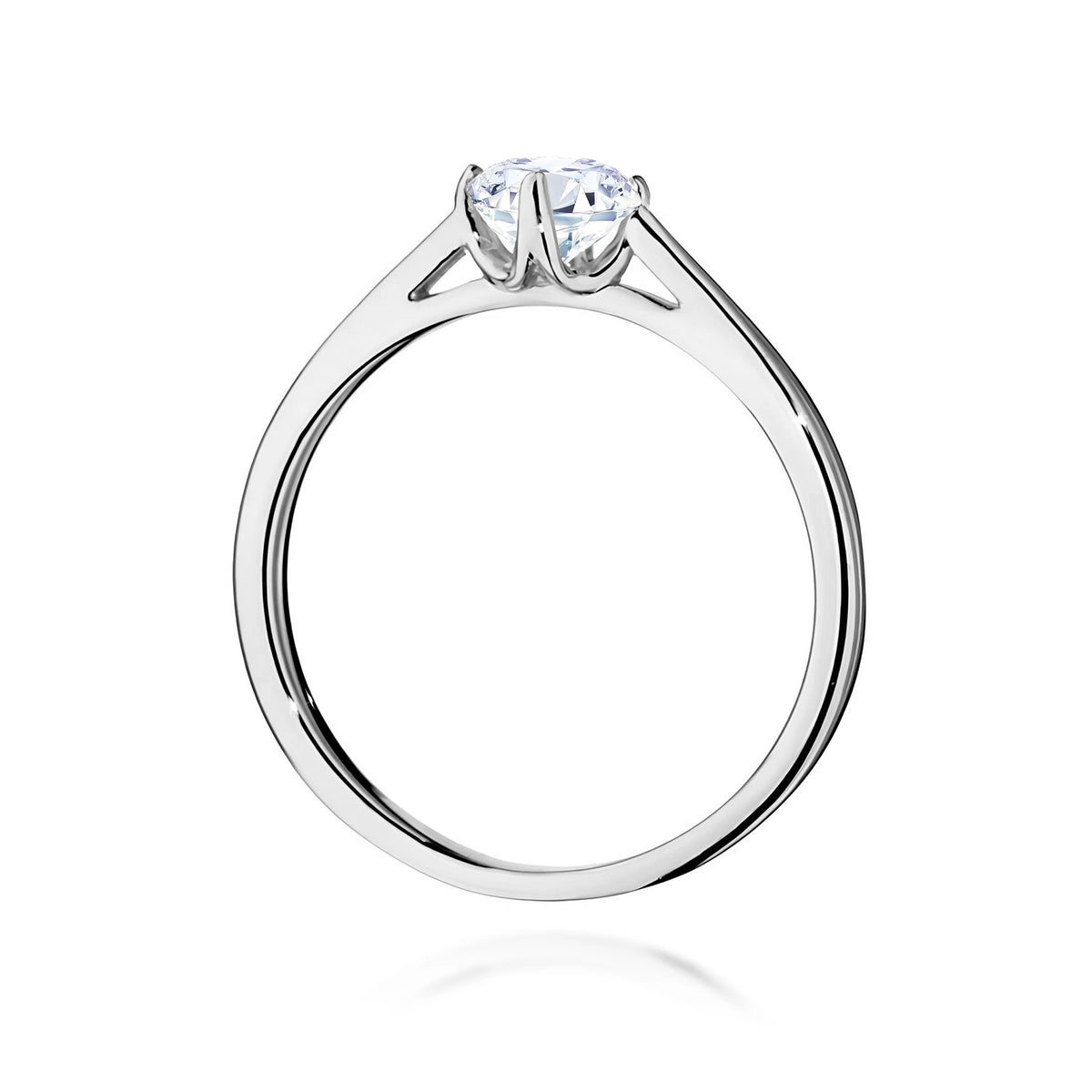 Prsten z bílého zlata – lab-grown diamant Round/Brilliant o hmotnosti 0,50 ct