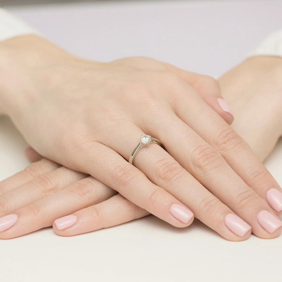 White Gold Ring with Round 0,50ct Lab-grown Diamond