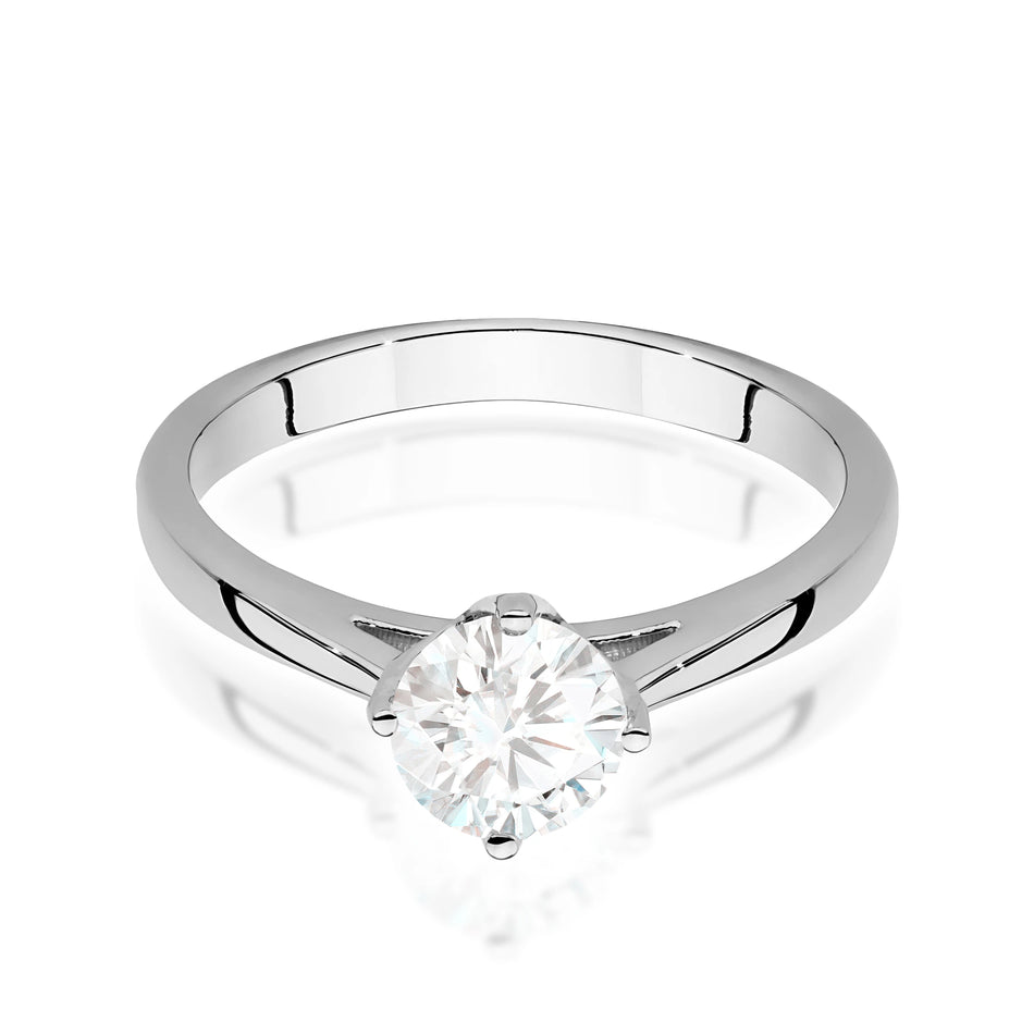 Prsten z bílého zlata – lab-grown diamant Round/Brilliant o hmotnosti 0,70 ct