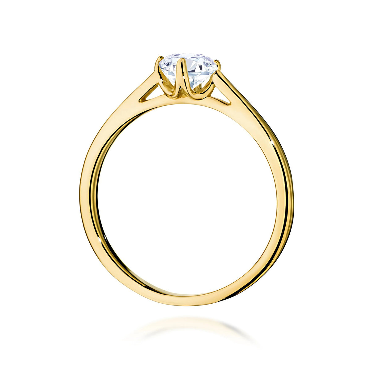 Prsten ze žlutého zlata – lab-grown diamant Round/Brilliant o hmotnosti 0,50 ct