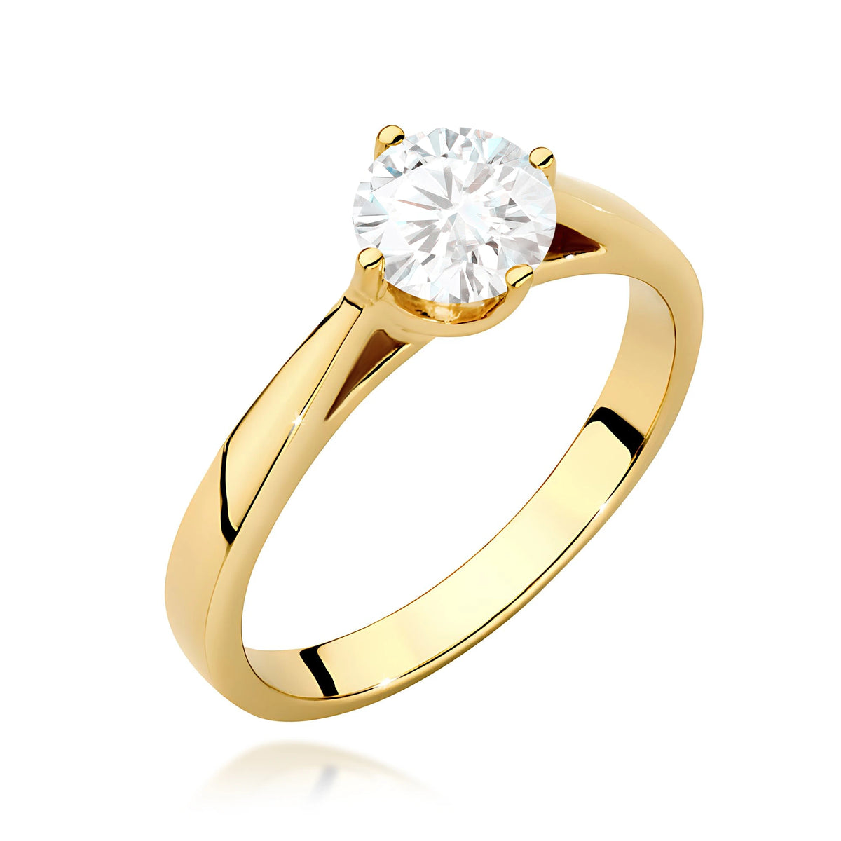 Prsten ze žlutého zlata – lab-grown diamant Round/Brilliant o hmotnosti 0,70 ct