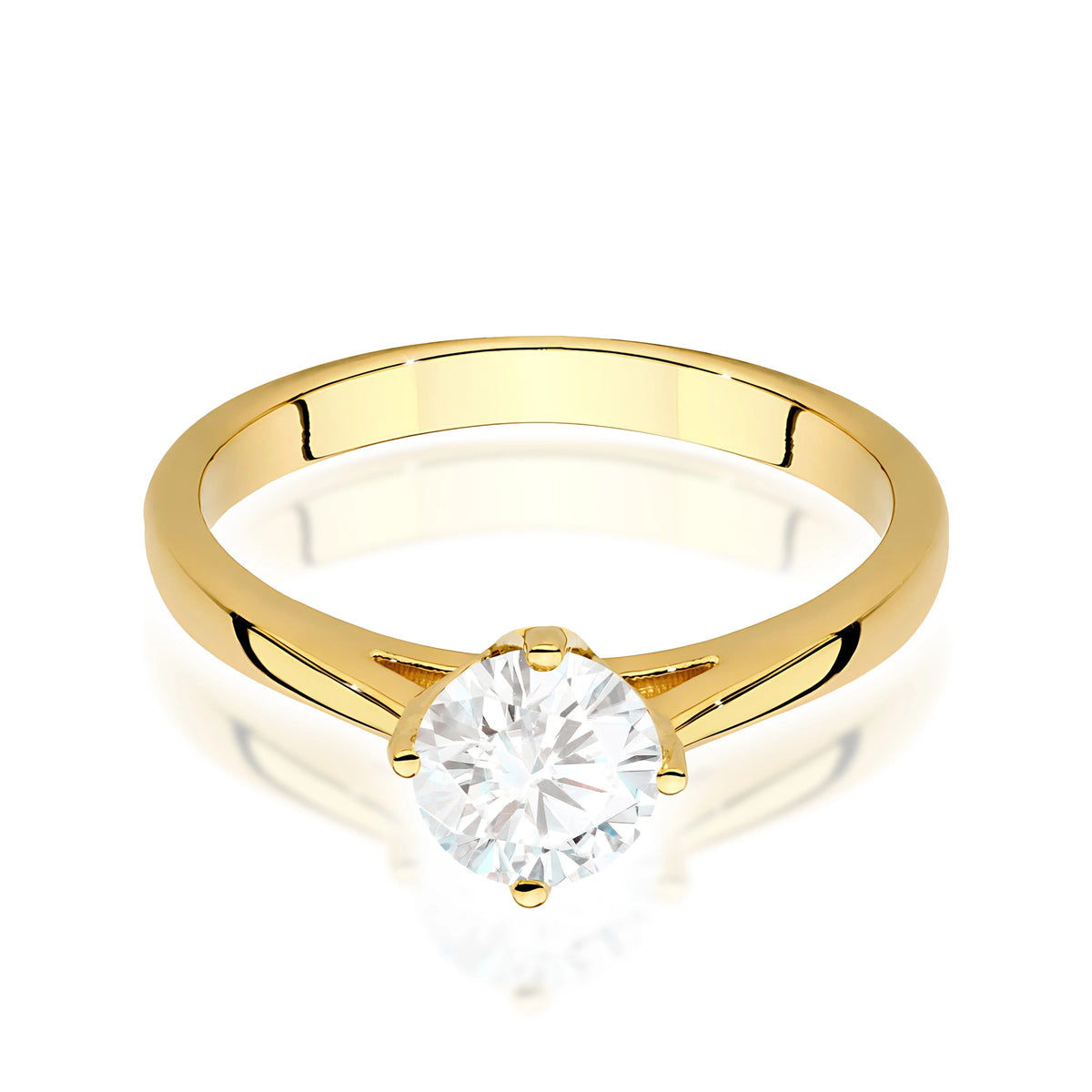 Prsten ze žlutého zlata – lab-grown diamant Round/Brilliant o hmotnosti 0,70 ct