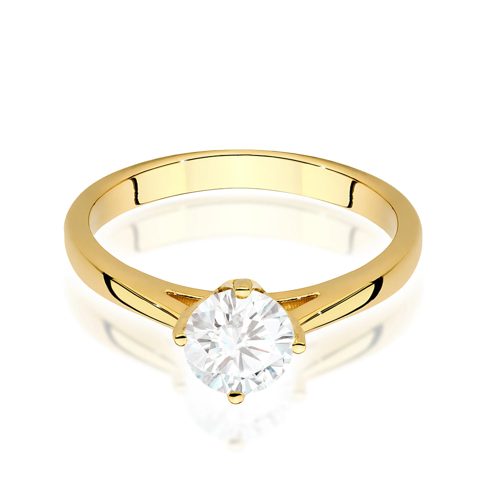 Prsten ze žlutého zlata – lab-grown diamant Round/Brilliant o hmotnosti 0,70 ct