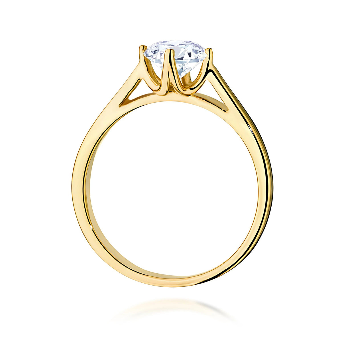 Prsten ze žlutého zlata – lab-grown diamant Round/Brilliant o hmotnosti 0,70 ct