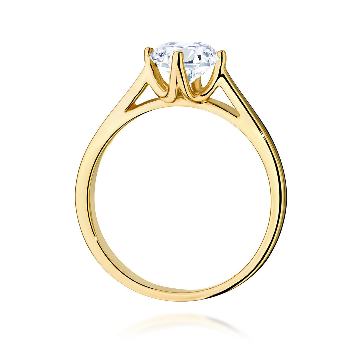 Prsten ze žlutého zlata – lab-grown diamant Round/Brilliant o hmotnosti 1,00 ct