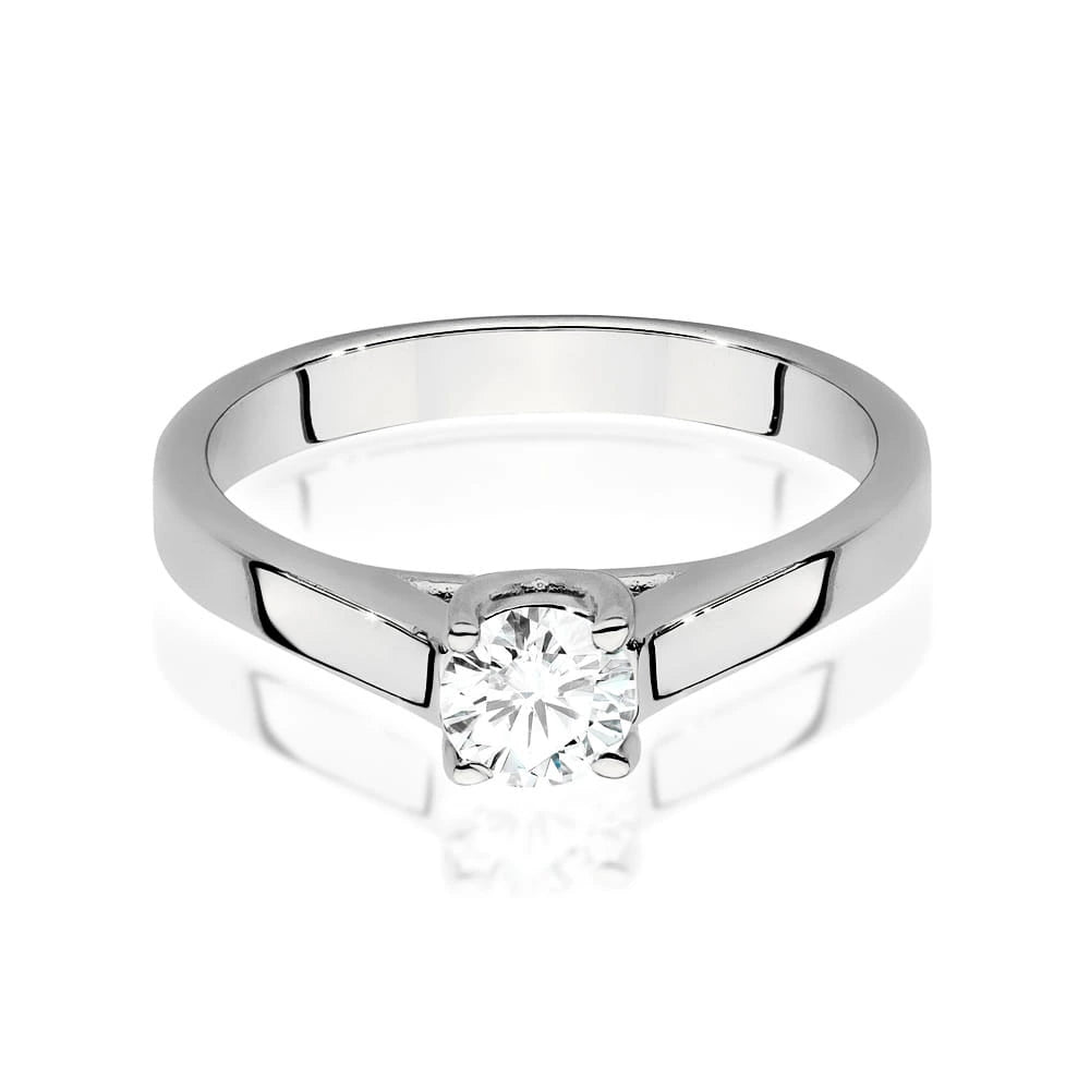 Prsten z bílého zlata s lab-grown diamantem 0,40 ct Round/Brilliant