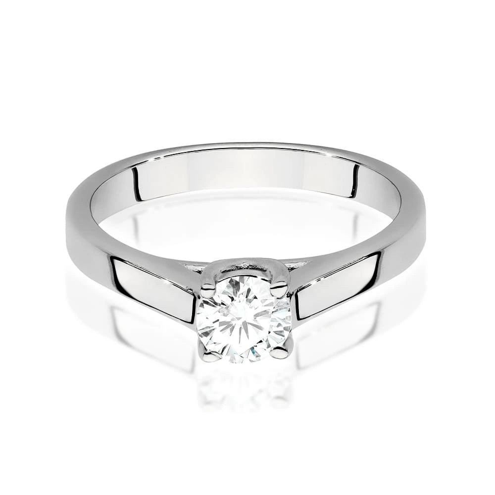 Prsten z bílého zlata s lab-grown diamantem 0,50 ct Round/Brilliant