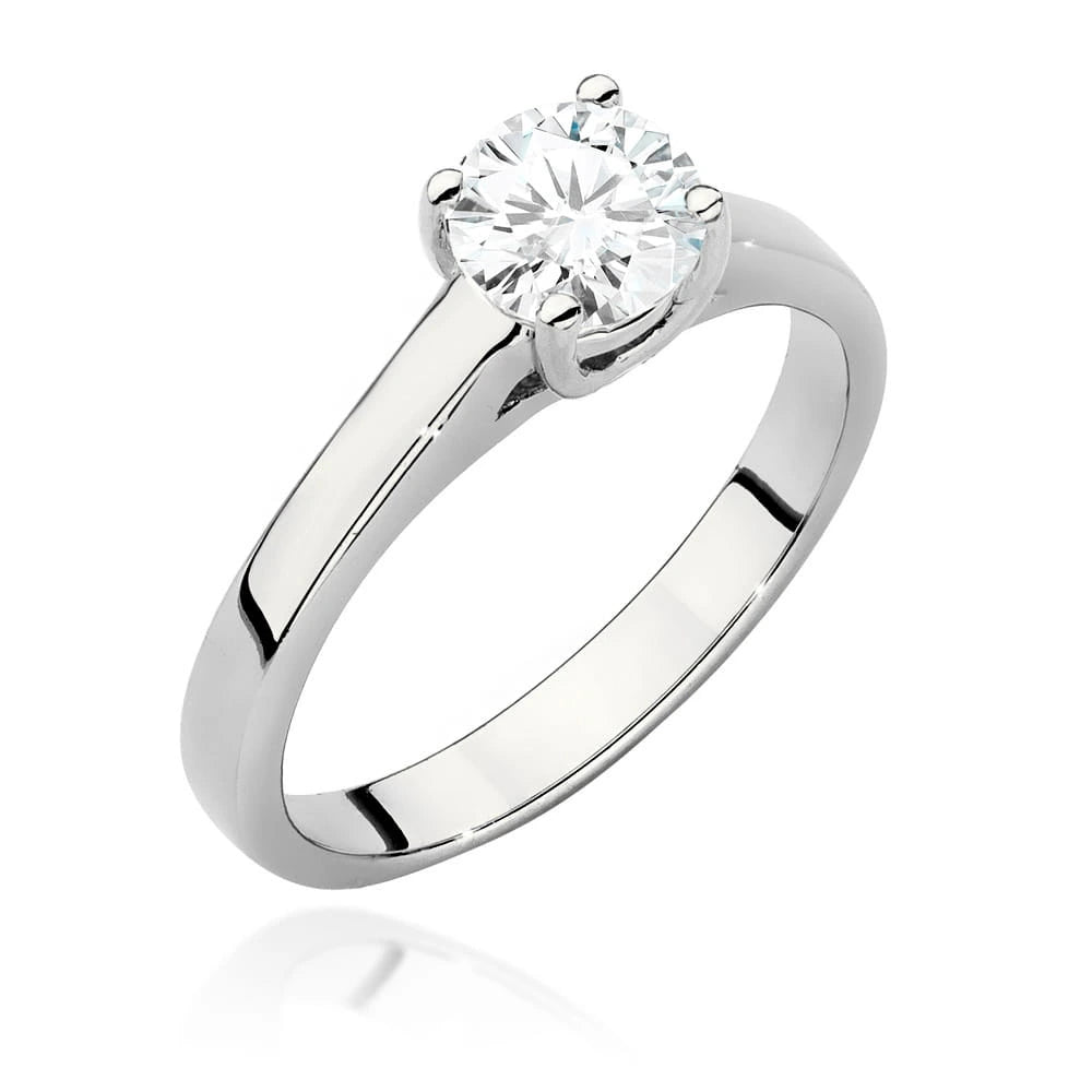 Prsten z bílého zlata s lab-grown diamantem 0,70 ct Round/Brilliant