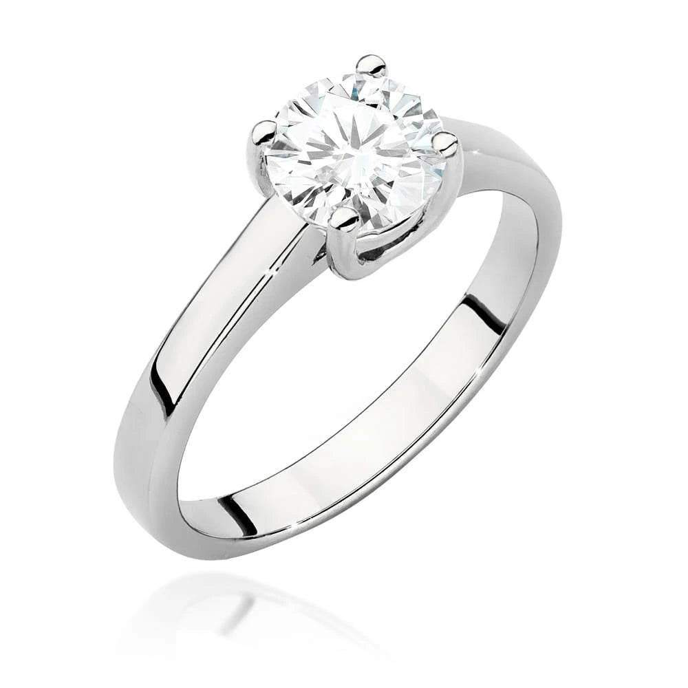 Prsten z bílého zlata s lab-grown diamantem Round/Brilliant 1,00 ct