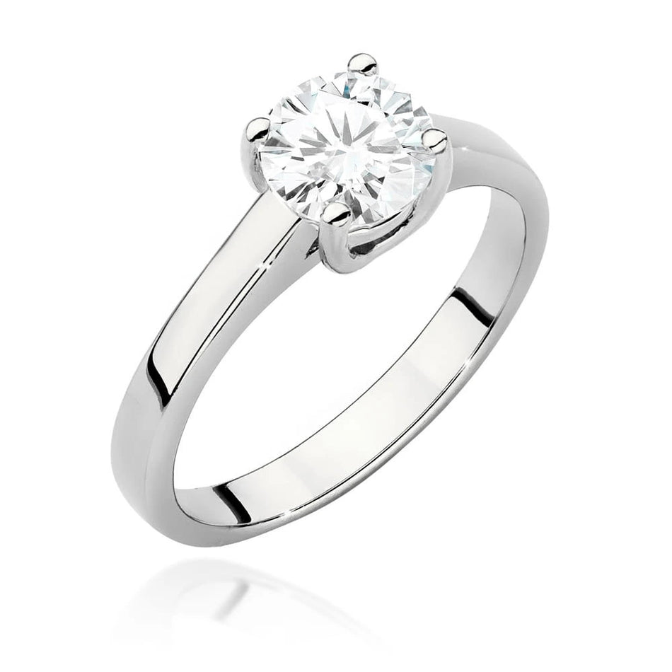 Prsten z bílého zlata s lab-grown diamantem 1,00 ct Round/Brilliant