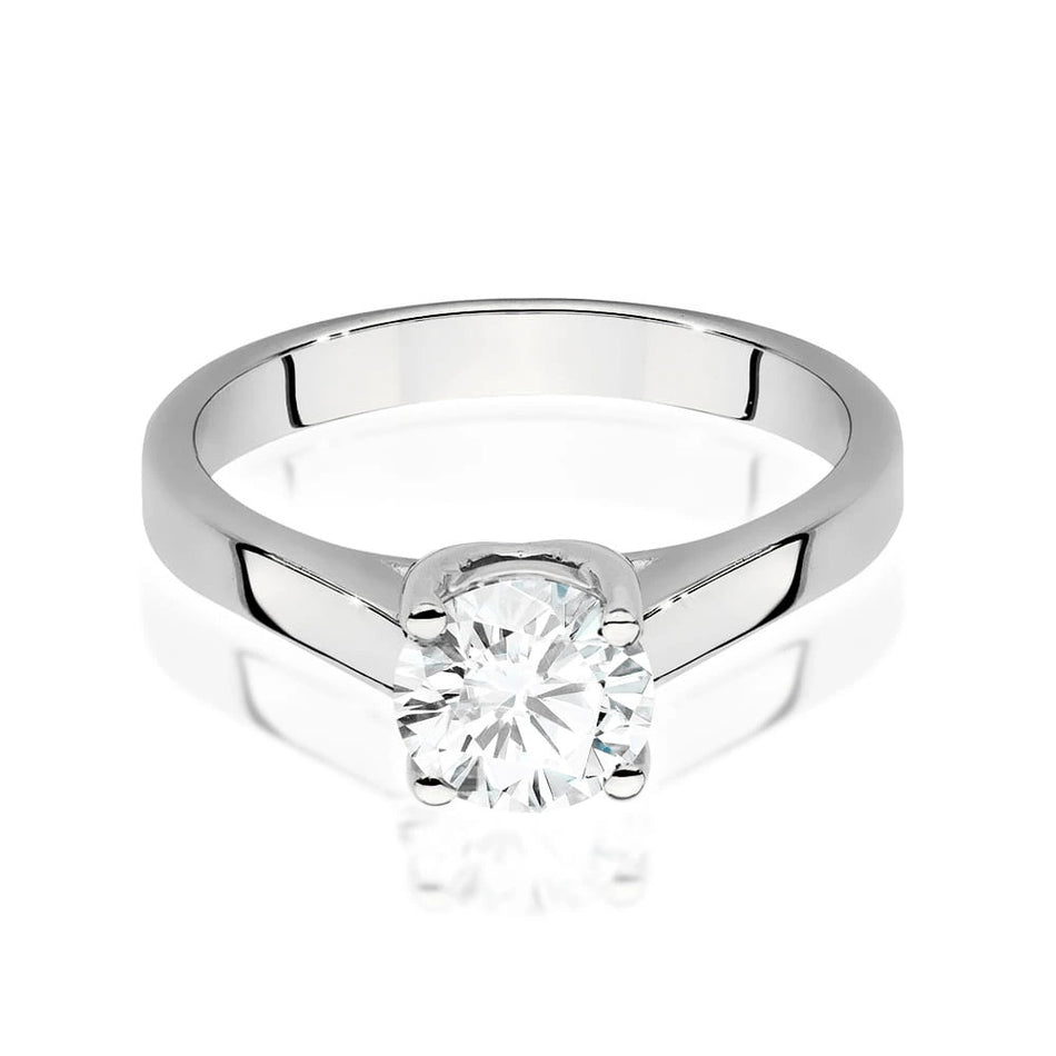 Prsten z bílého zlata s lab-grown diamantem 1,00 ct Round/Brilliant