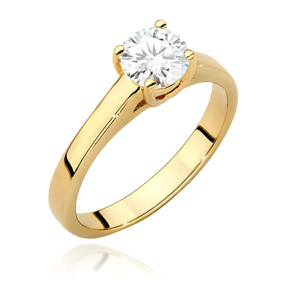 Prsten ze žlutého zlata s lab-grown diamantem 0,70 ct Round/Brilliant