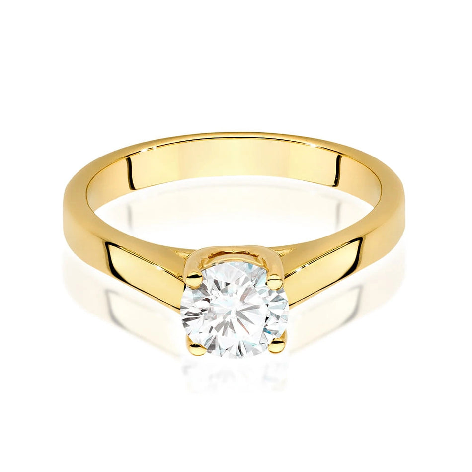 Prsten ze žlutého zlata s lab-grown diamantem 0,70 ct Round/Brilliant