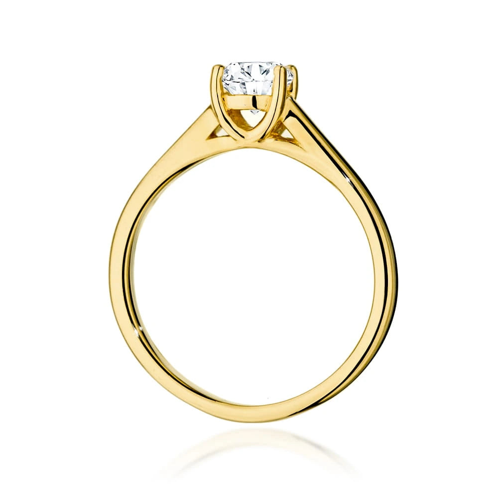 Prsten ze žlutého zlata s lab-grown diamantem 0,70 ct Round/Brilliant