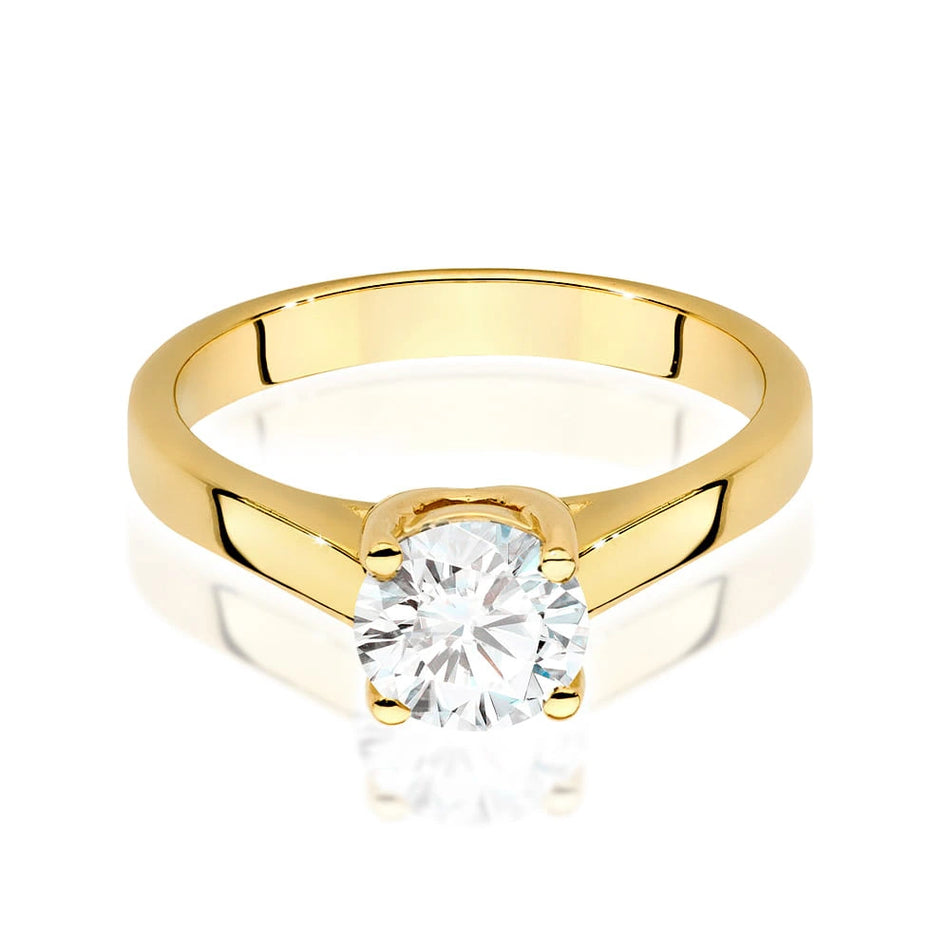 Prsten ze žlutého zlata s lab-grown diamantem 1,00 ct Round/Brilliant
