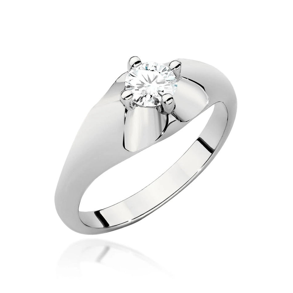 White Gold Ring with Round 0,40ct Lab-grown Diamond