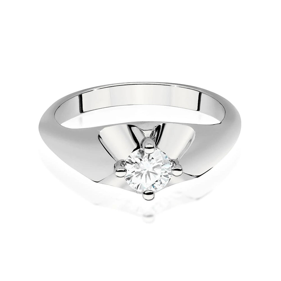 White Gold Ring with Round 0,40ct Lab-grown Diamond
