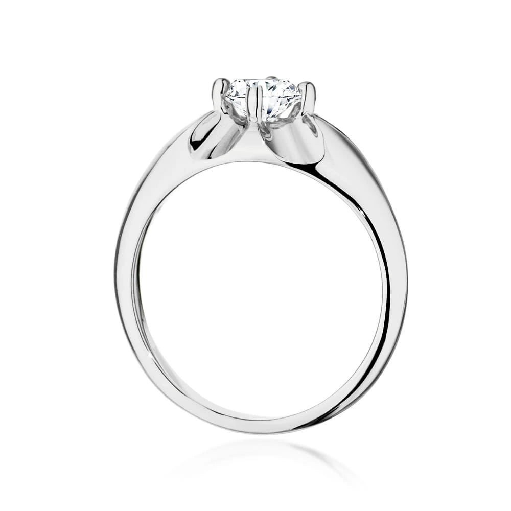 Prsten z bílého zlata s lab-grown diamantem Round/Brilliant o hmotnosti 0,50 ct
