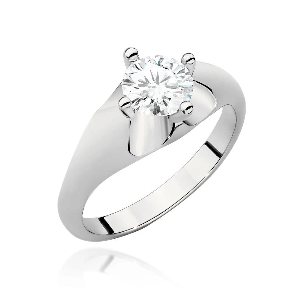 Prsten z bílého zlata s lab-grown diamantem Round/Brilliant 0,70 ct