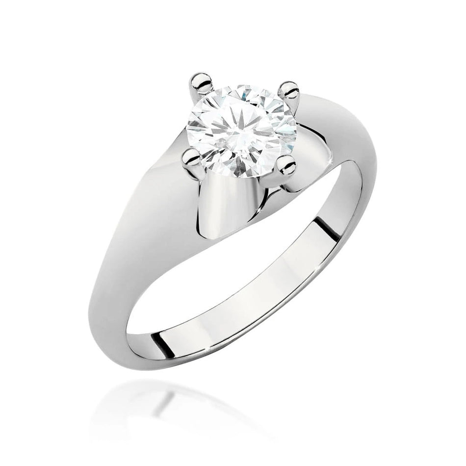 White Gold Ring with Round 0,70ct Lab-grown Diamond