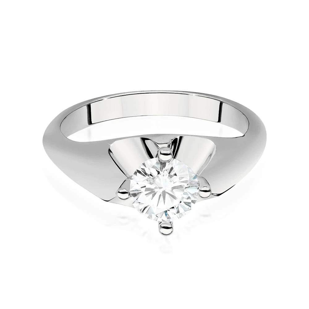 Prsten z bílého zlata s lab-grown diamantem Round/Brilliant 0,70 ct